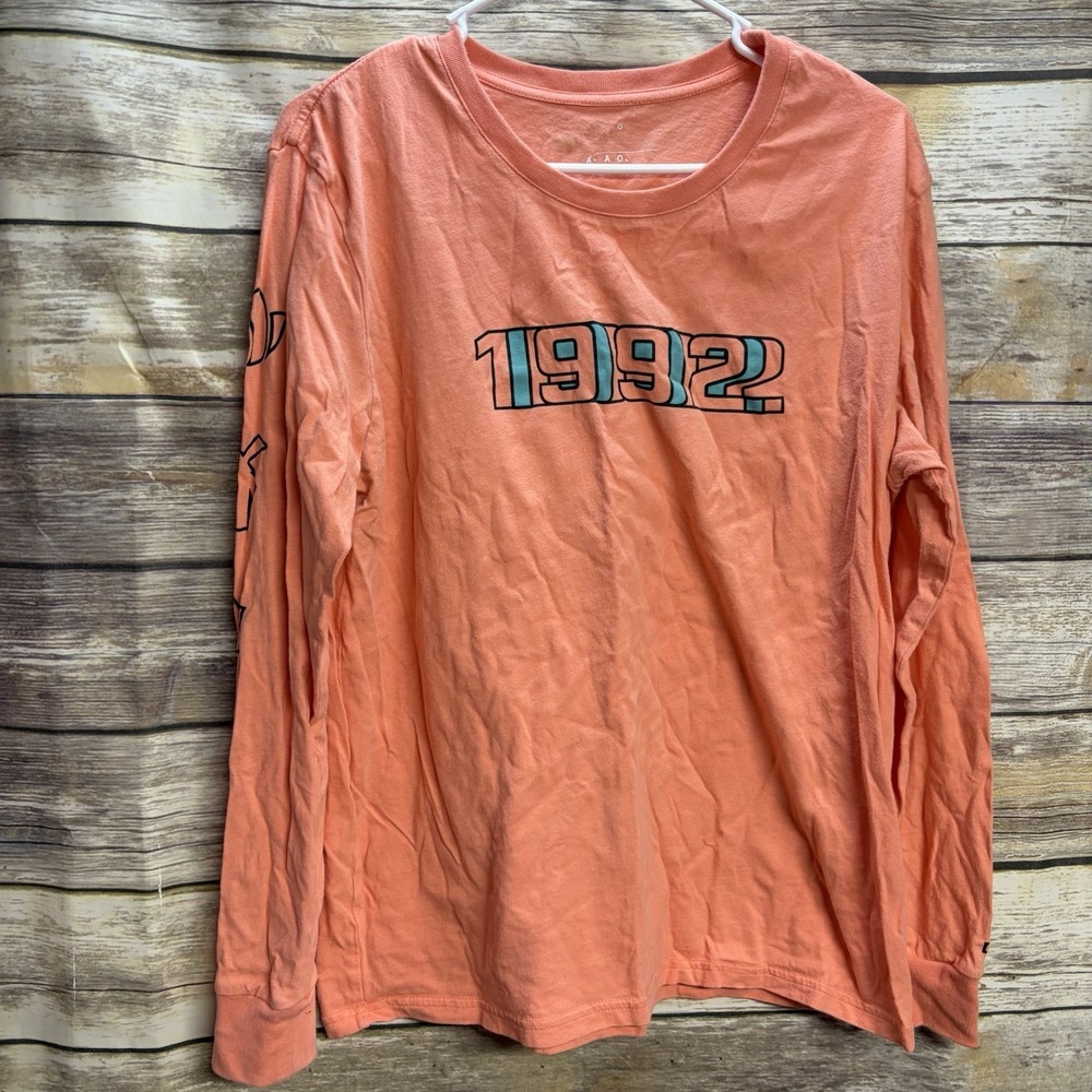Dutch Bros Brothers Coffee Size XL Long‎ Sleeve T-Shirt Coral 1992 Arm Design